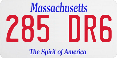 MA license plate 285DR6