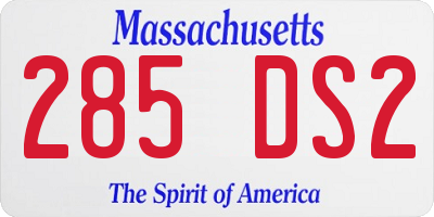 MA license plate 285DS2