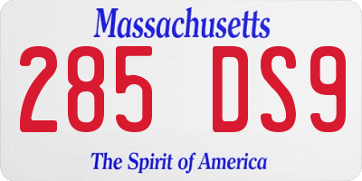 MA license plate 285DS9