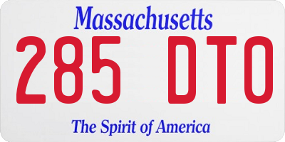 MA license plate 285DT0