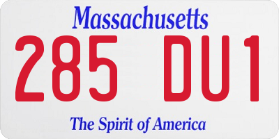 MA license plate 285DU1