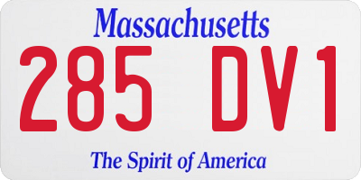 MA license plate 285DV1