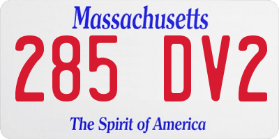 MA license plate 285DV2