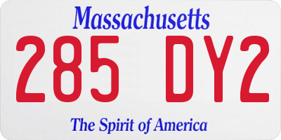 MA license plate 285DY2
