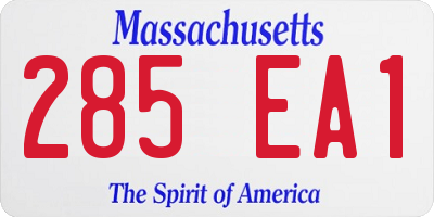 MA license plate 285EA1