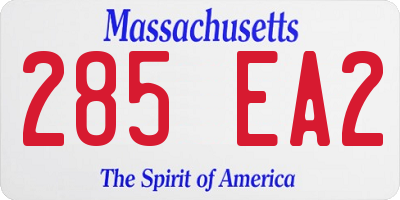 MA license plate 285EA2