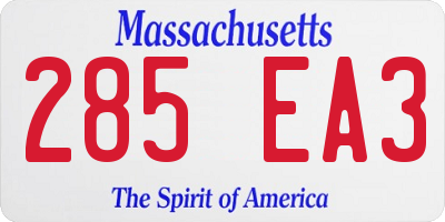 MA license plate 285EA3