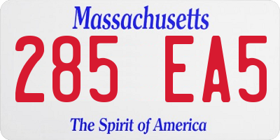 MA license plate 285EA5