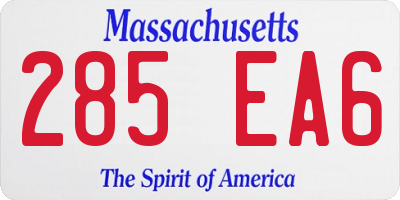 MA license plate 285EA6