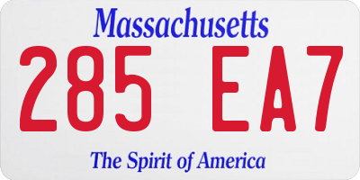 MA license plate 285EA7