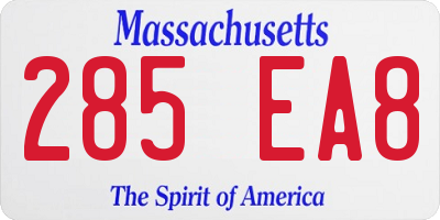 MA license plate 285EA8