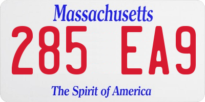 MA license plate 285EA9