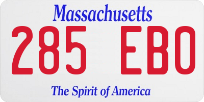 MA license plate 285EB0