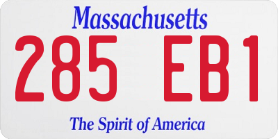 MA license plate 285EB1