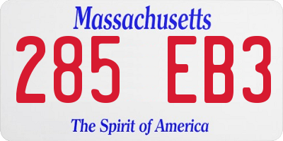 MA license plate 285EB3
