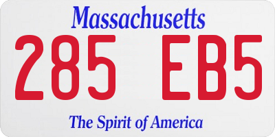 MA license plate 285EB5