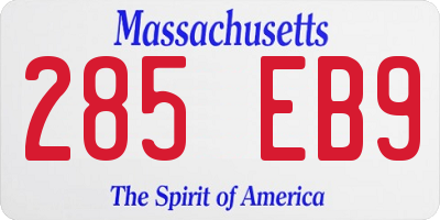 MA license plate 285EB9