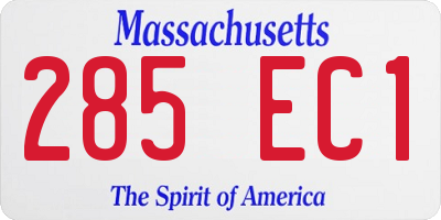 MA license plate 285EC1