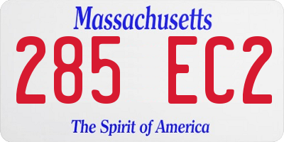 MA license plate 285EC2