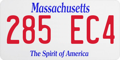 MA license plate 285EC4