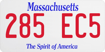 MA license plate 285EC5