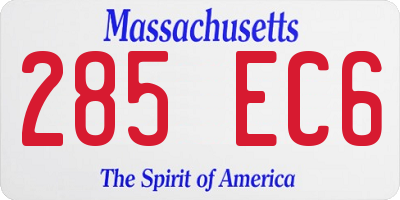 MA license plate 285EC6