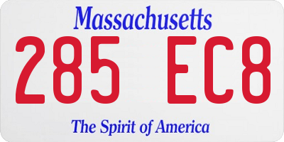 MA license plate 285EC8