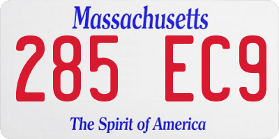 MA license plate 285EC9