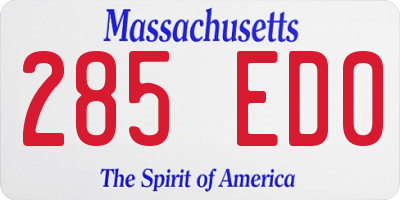 MA license plate 285ED0