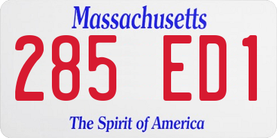 MA license plate 285ED1
