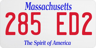 MA license plate 285ED2