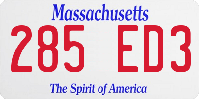 MA license plate 285ED3