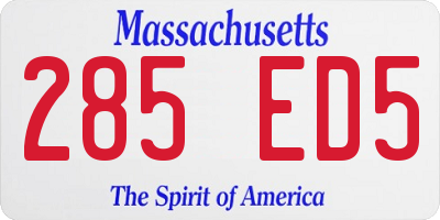 MA license plate 285ED5