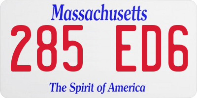 MA license plate 285ED6