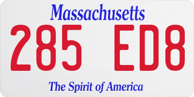 MA license plate 285ED8