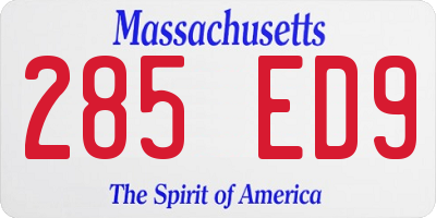 MA license plate 285ED9