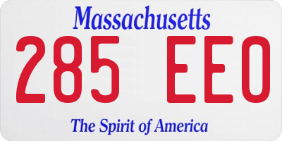 MA license plate 285EE0