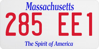 MA license plate 285EE1