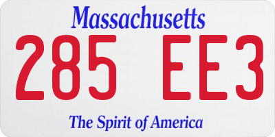 MA license plate 285EE3
