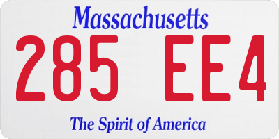 MA license plate 285EE4