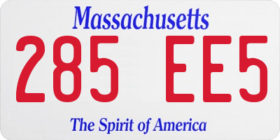 MA license plate 285EE5