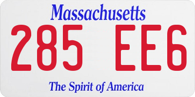 MA license plate 285EE6