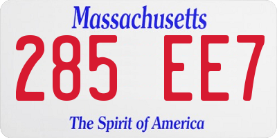 MA license plate 285EE7