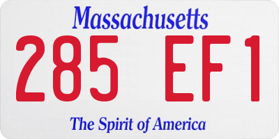MA license plate 285EF1