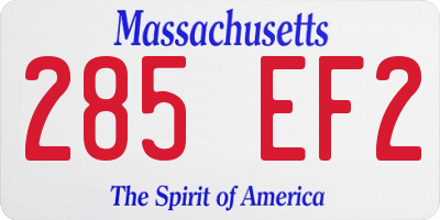 MA license plate 285EF2