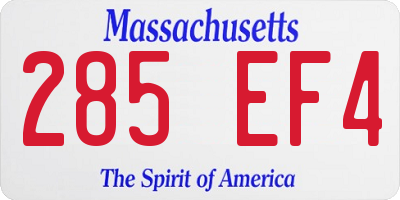 MA license plate 285EF4