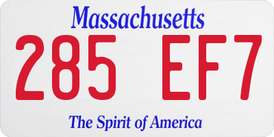 MA license plate 285EF7