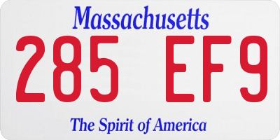 MA license plate 285EF9