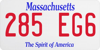 MA license plate 285EG6