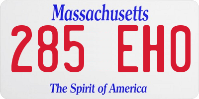 MA license plate 285EH0